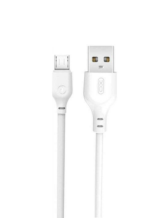 Datový a nabíjecí kabel USB-A - microUSB XO Design NB103, 18W, 2m, Bílý
