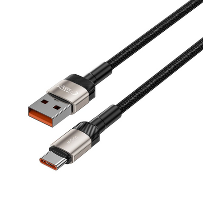Datový a nabíjecí kabel USB-A - USB-C Tech-Protect Ultraboost EVO, 100W, 1m, stříbrný