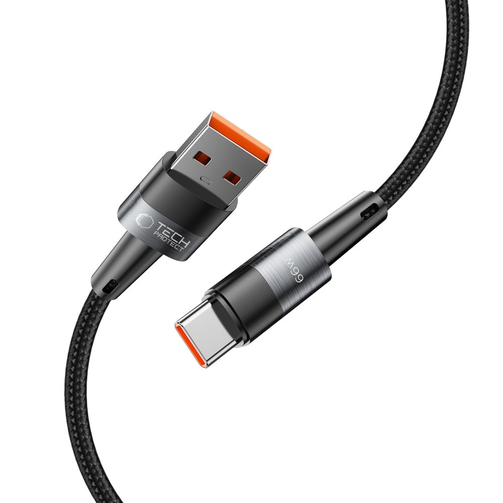 Datový a nabíjecí kabel USB-A - USB-C Tech-Protect Ultraboost, 66W, 0,5m, šedý