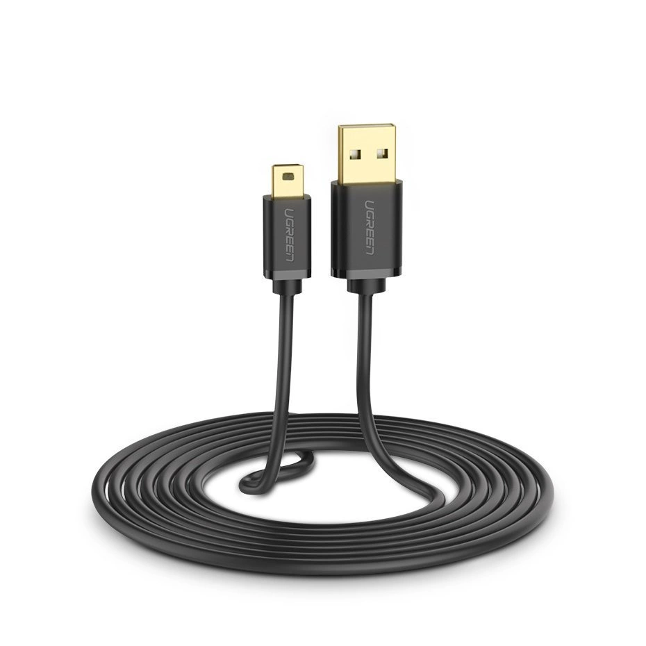 Datový a nabíjecí kabel USB-A - miniUSB UGREEN US132, 3m, černý