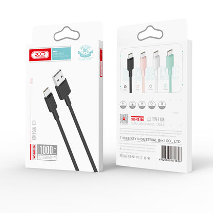 Datový a nabíjecí kabel USB-A - USB-C XO Design NB156, 18W, 1m, Černý