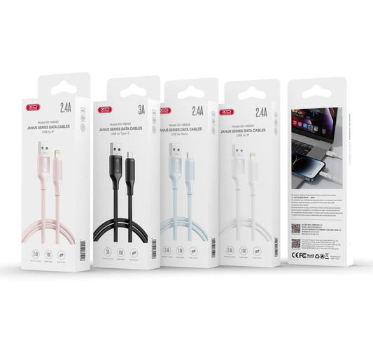 Datový a nabíjecí kabel USB-A - Lightning XO Design NB265, 12W, 1m, Růžový