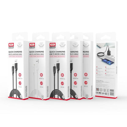 Datový a nabíjecí kabel USB-A - microUSB XO Design NB235, 18W, 1m, Černý