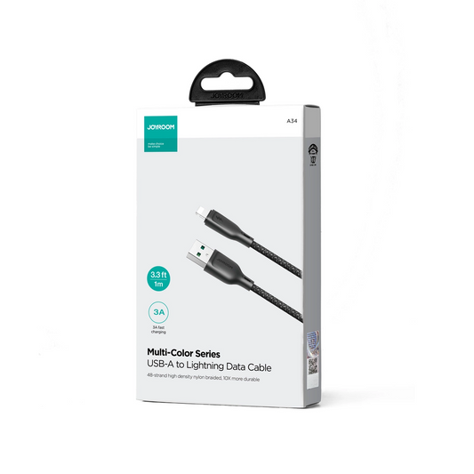 Datový a nabíjecí kabel USB-A - Lightning Joyroom S-A34, 18W, 1m, černý