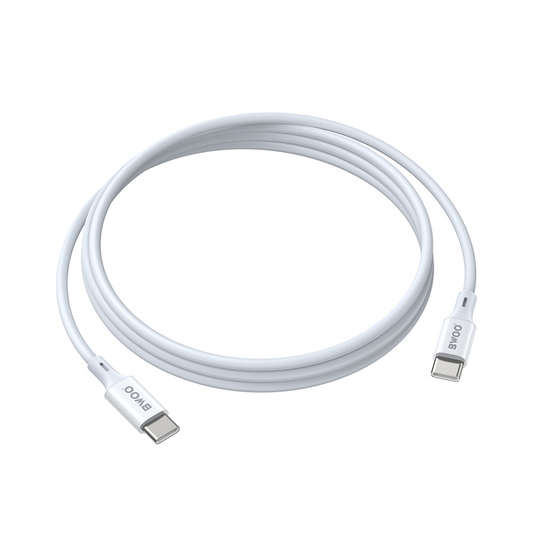 Datový a nabíjecí kabel USB-C - USB-C BWOO BO-X283CC-2M, 60W, 2m, bílý