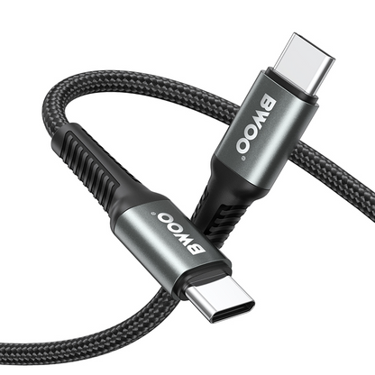 Datový a nabíjecí kabel USB-C - USB-C BWOO BO-X288C-C, 60W, 1m, černý