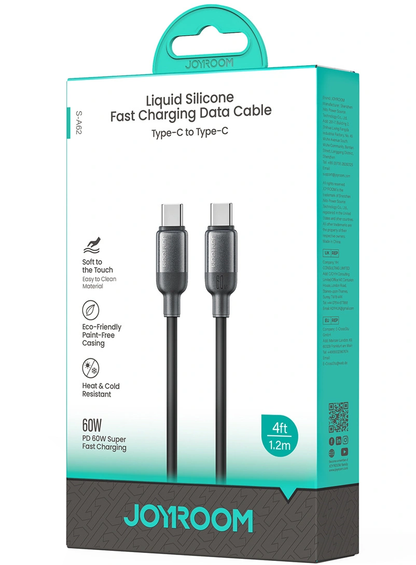 Datový a nabíjecí kabel USB-C - USB-C Joyroom S-A62 Lively, 60W, 1,2 m, černý