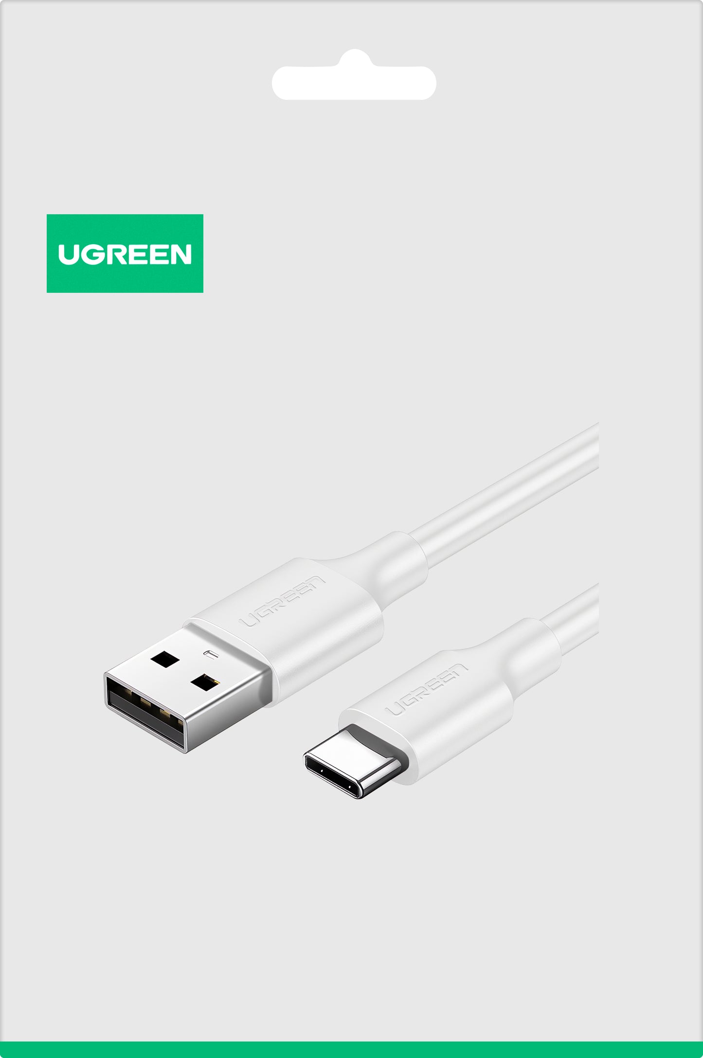 Datový a nabíjecí kabel USB-A - USB-C UGREEN US287, 18W, 1.5m, bílý