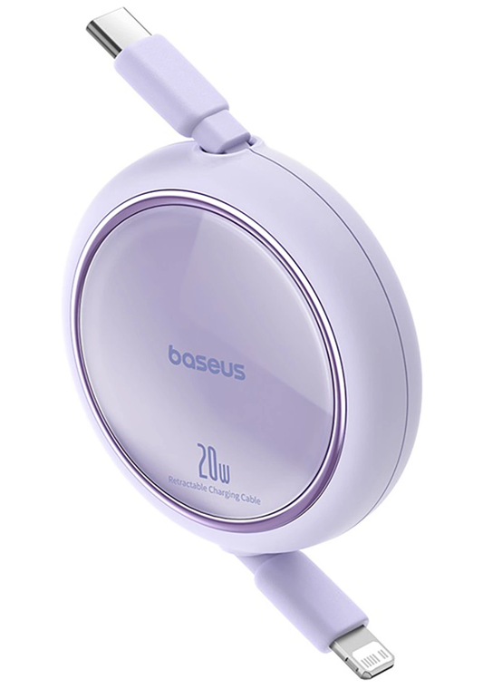 Datový a nabíjecí kabel USB-C - Lightning Baseus Free2Pull Mini Retractable, 20W, 1m, fialový P10364501511-00