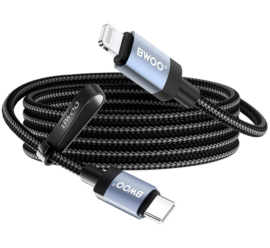 Datový a nabíjecí kabel USB-C - Lightning BWOO BO-X401CL, 30W, 1m, černý
