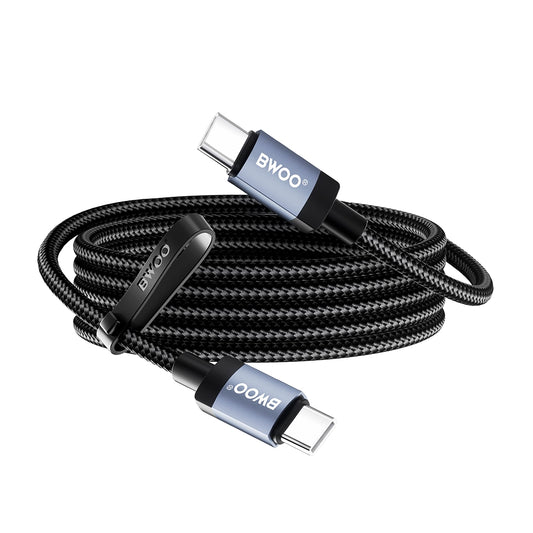 Datový a nabíjecí kabel USB-C - USB-C BWOO BO-X401CC, 65W, 1m, černý