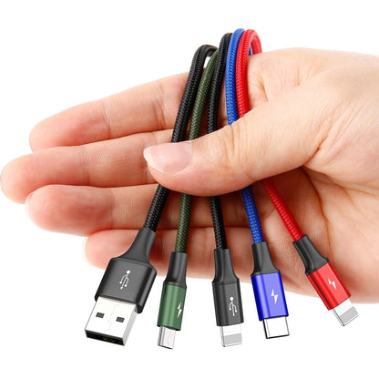 Nabíjecí kabel USB-A - 2 x Lightning / microUSB / USB-C Baseus Rapid 4v1, 20 W, 1,2 m, černý CA1T4-A01
