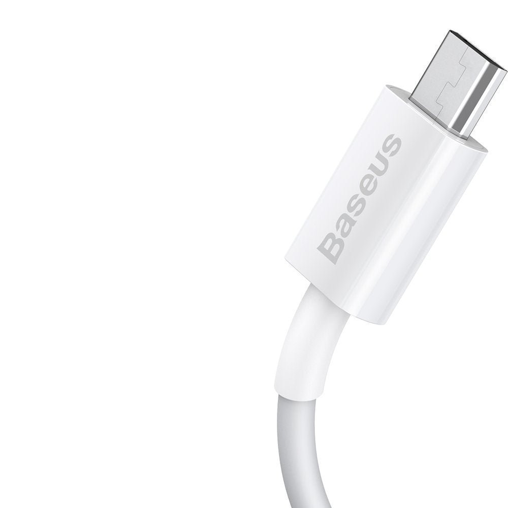 Kabel pro data a nabíjení USB-A - microUSB Baseus Superior Series, 18W, 2m, Bílý CAMYS-A02