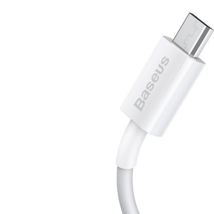 Kabel pro data a nabíjení USB-A - microUSB Baseus Superior Series, 18W, 2m, Bílý CAMYS-A02