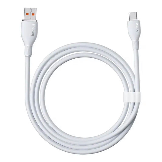 Datový a nabíjecí kabel USB-A - USB-C Baseus Pudding, 100W, 1.2m, bílý