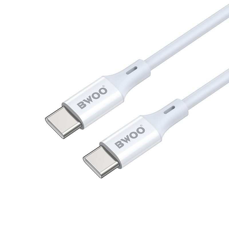 Datový a nabíjecí kabel USB-C - USB-C BWOO X282, 60W, 1m, Bílý