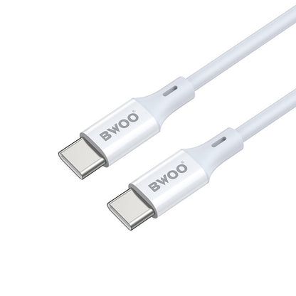 Datový a nabíjecí kabel USB-C - USB-C BWOO X282, 60W, 1m, Bílý