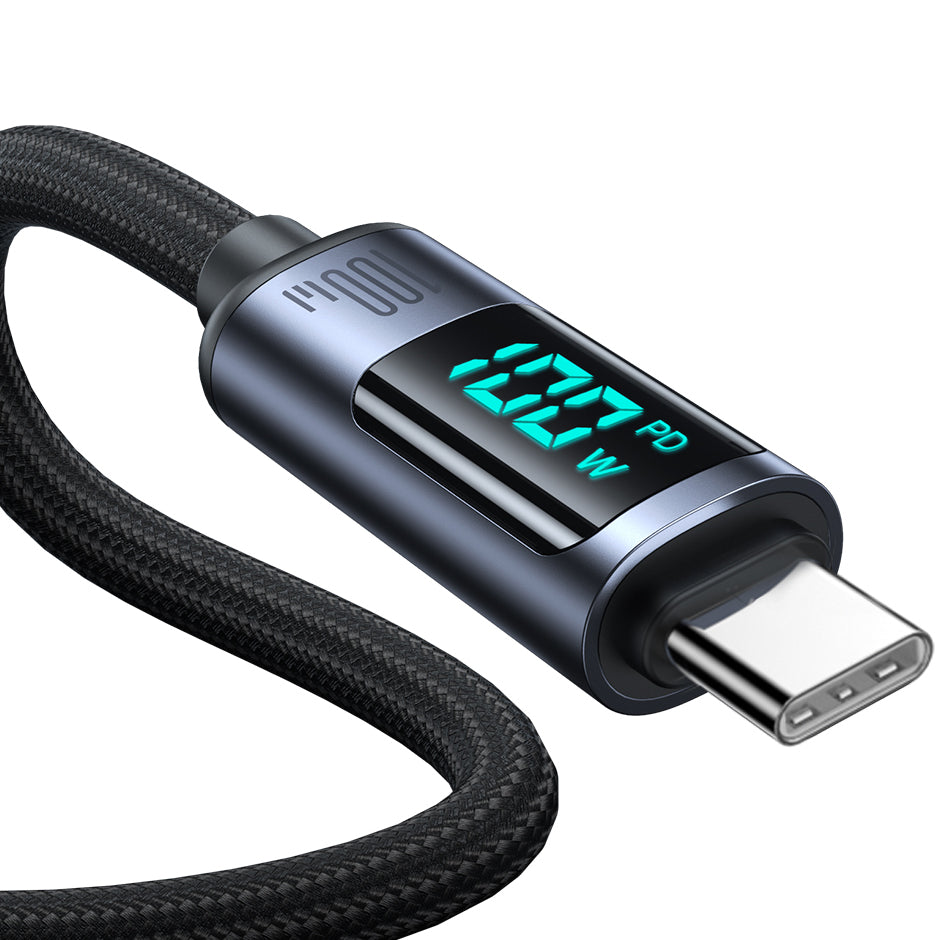 Kabel pro data a nabíjení USB-C - USB-C Joyroom S-A16 Prism Display, 100W, 1.2m, černý