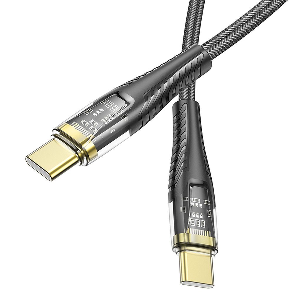 Datový a nabíjecí kabel USB-C - USB-C HOCO U121, 60W, 1.2m, černý