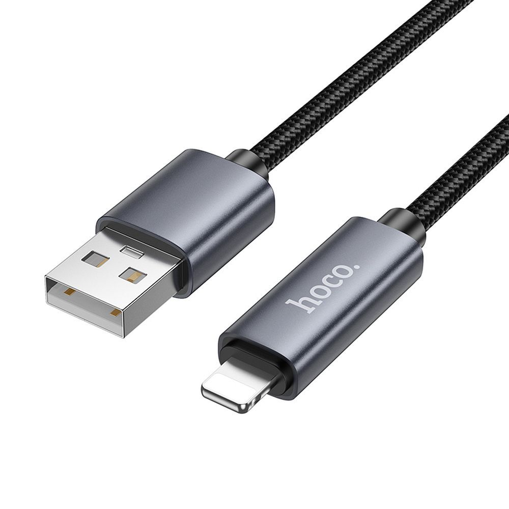 Datový a nabíjecí kabel USB-A - Lightning HOCO Display X112, 18W, 1m, Černý