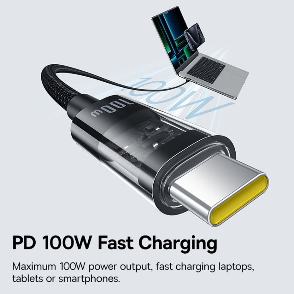 Datový a nabíjecí kabel USB-C - USB-C Baseus Gem, 100W, 1m, Černý P10373000111-00