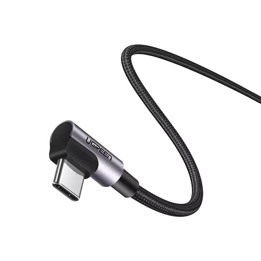 Datový a nabíjecí kabel USB-C - USB-C UGREEN US335 Angled, 100W, 2m, černý