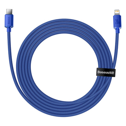 Kabel pro data a nabíjení USB-C - Lightning Baseus Crystal Shine Series, 20W, 1.2m, Modrý CAJY000203