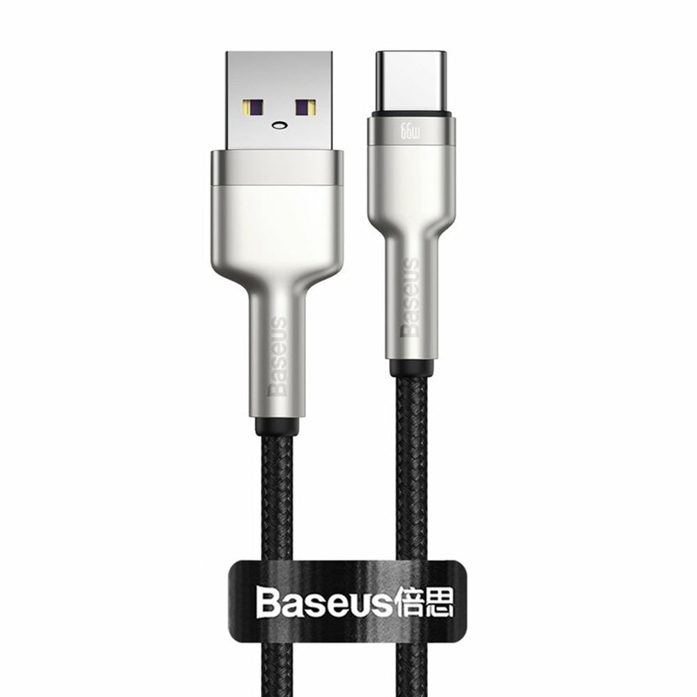 Kabel pro data a nabíjení USB-A - USB-C Baseus Cafule Metal Series, 66W, 0,25m, Černý CAKF000001