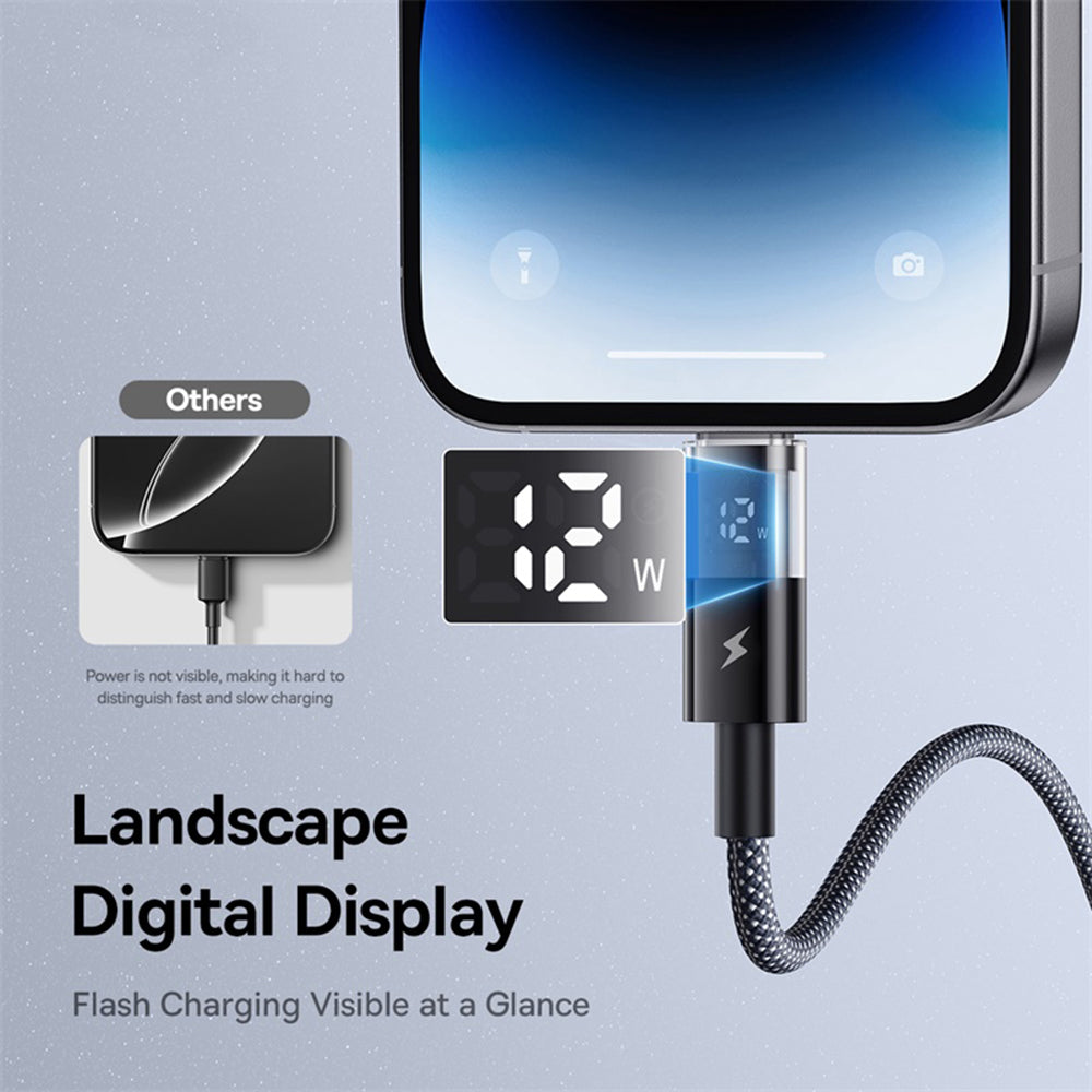 Datový a nabíjecí kabel USB-A - Lightning Baseus Display 2, 18W, 2m, Černý P10382700121-01