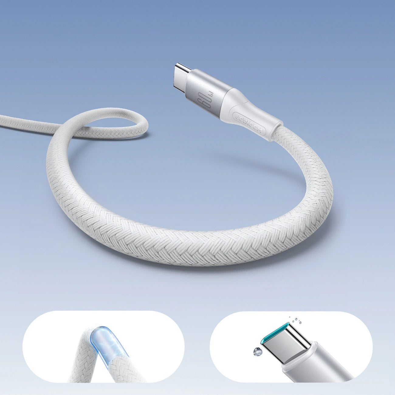 Datový a nabíjecí kabel USB-C - USB-C Joyroom S-A28 Flash, 60W, 1m, Bílý