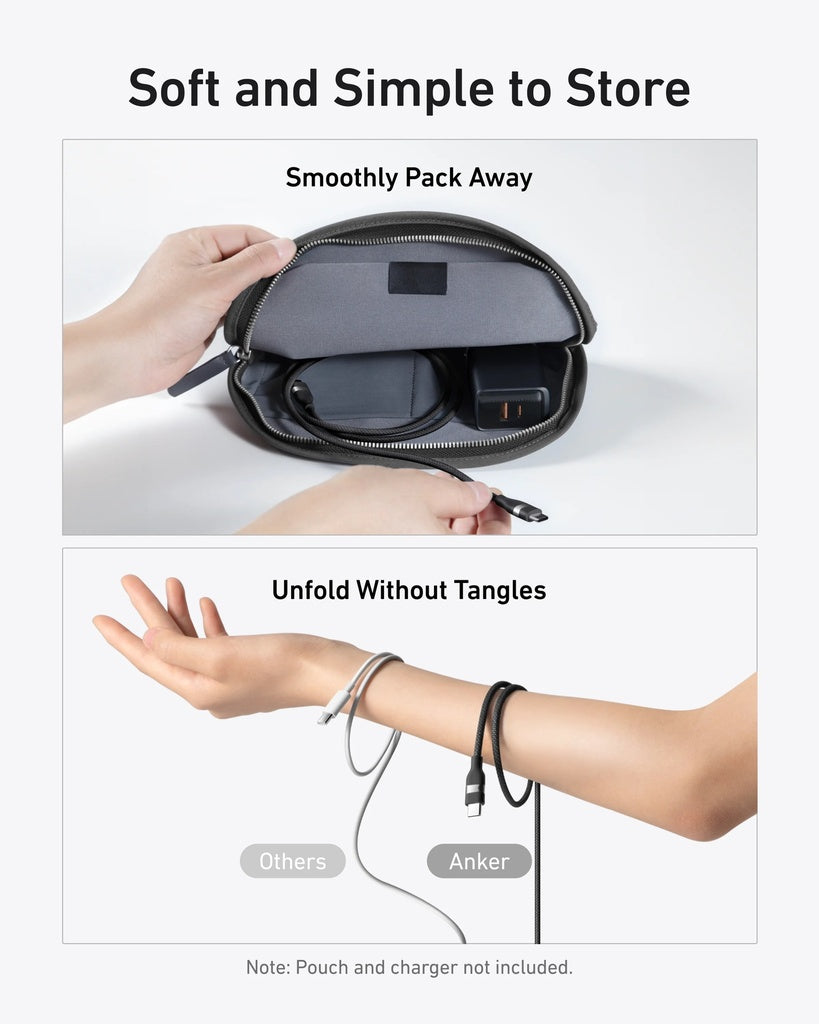 Kabel pro data a nabíjení USB-C - USB-C Anker, 240W, 0.9m, Černý A82E2H11