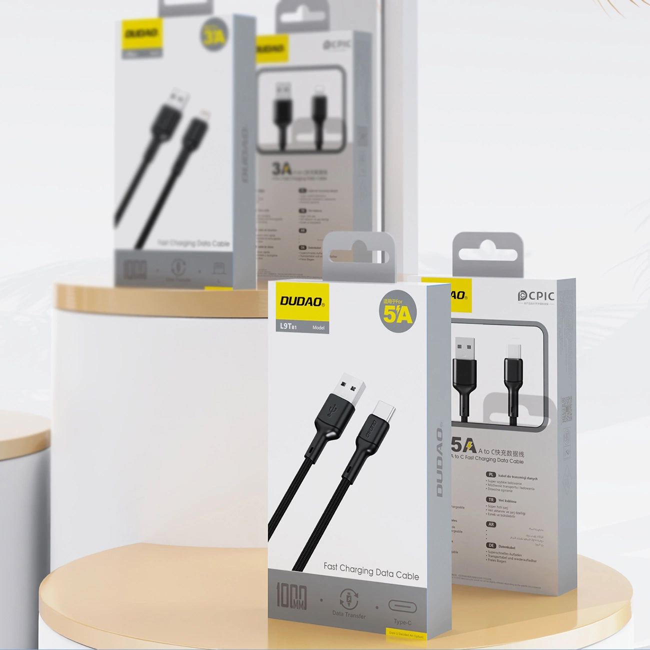 Datový a nabíjecí kabel USB-A - USB-C Dudao L9T, 100W, 1m, Černý