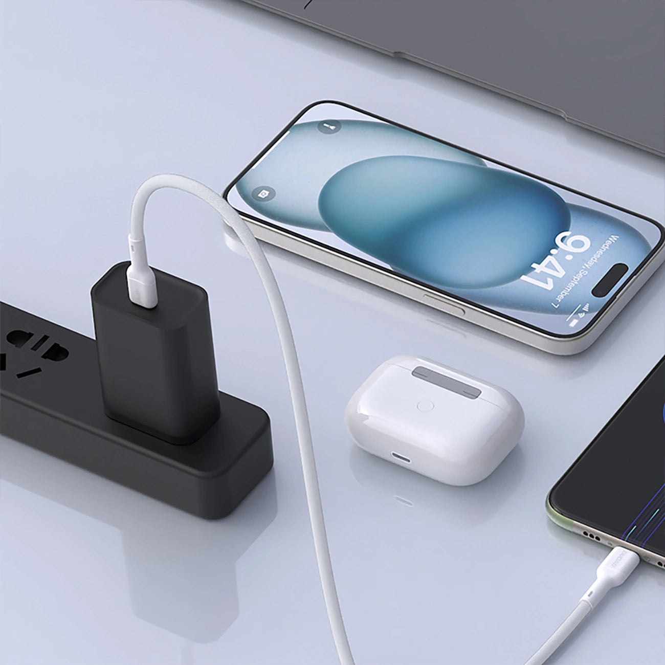 Datový a nabíjecí kabel USB-C - USB-C Dudao L9C, 65W, 1m, Bílý