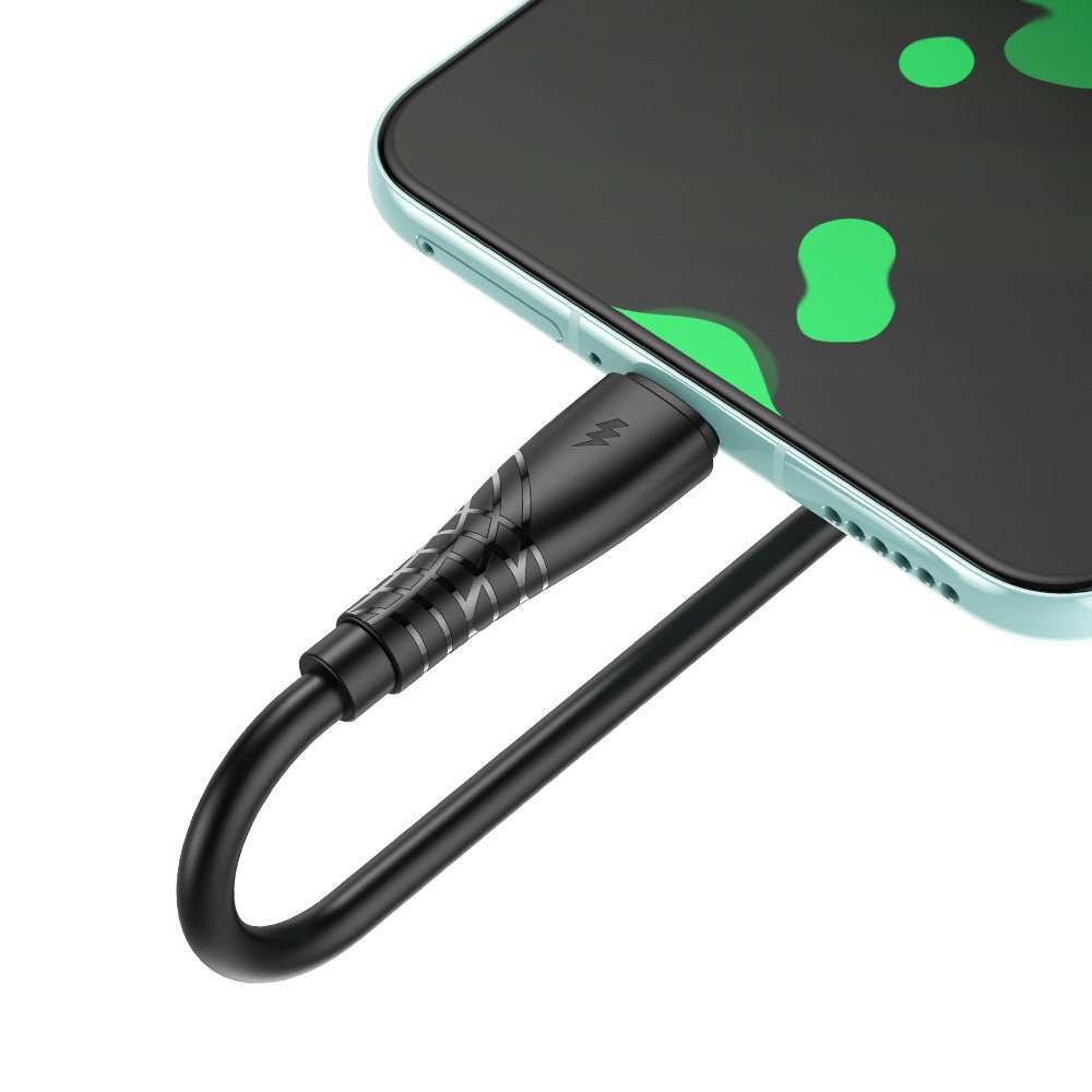 Datový a nabíjecí kabel USB-A - USB-C BWOO BO-X318C, 27W, 1m, černý