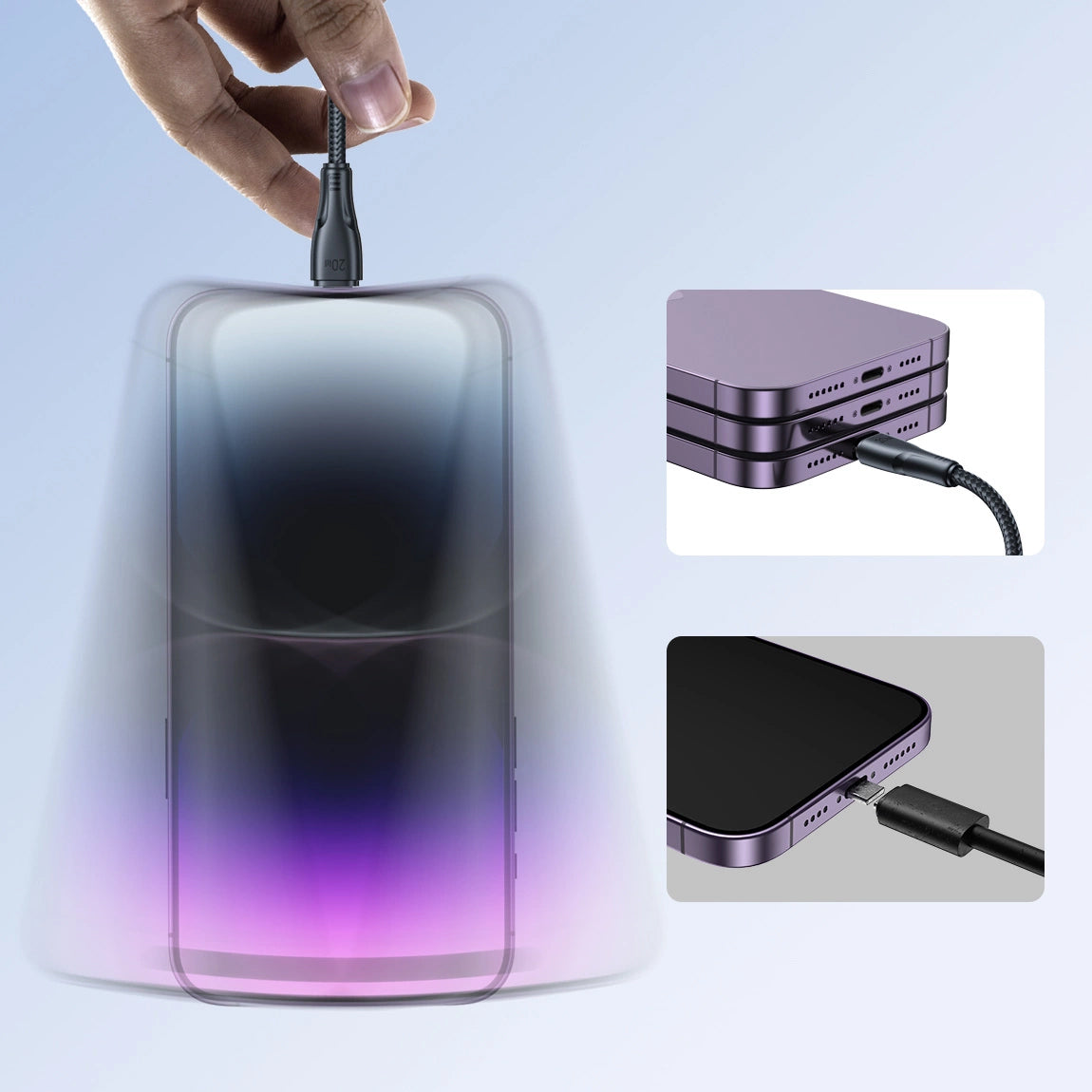 Datový a nabíjecí kabel USB-C - Lightning Joyroom S-A11, 20W, 1.2m, černý
