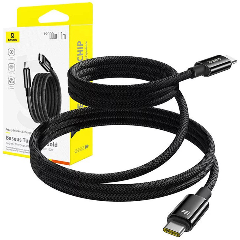 Kabel pro data a nabíjení USB-C - USB-C Baseus Tungsten Gold, 100W, 1m, černý P10319805111-00