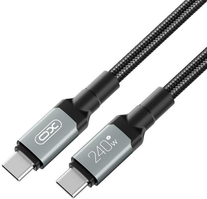 Datový a nabíjecí kabel USB-C - USB-C XO Design NB-Q264B, 240W, 2m, Černý