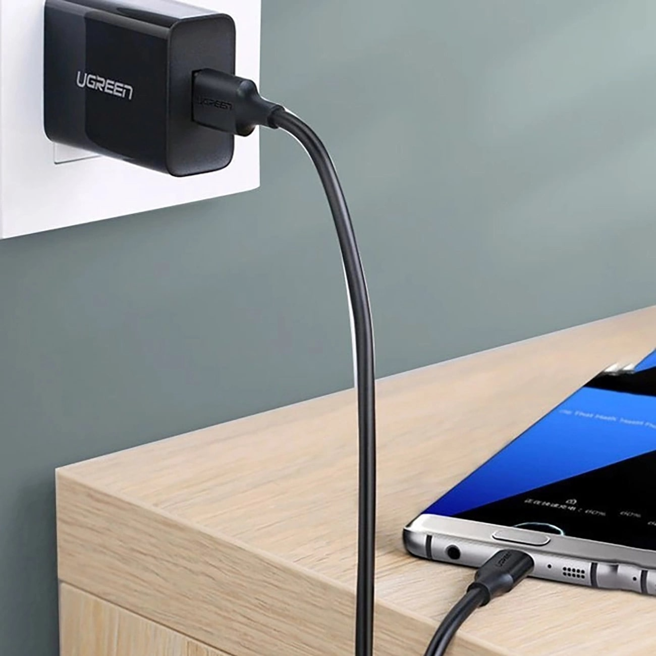 Datový a nabíjecí kabel USB-A - USB-C UGREEN US184, 18W, 0.5m, černý
