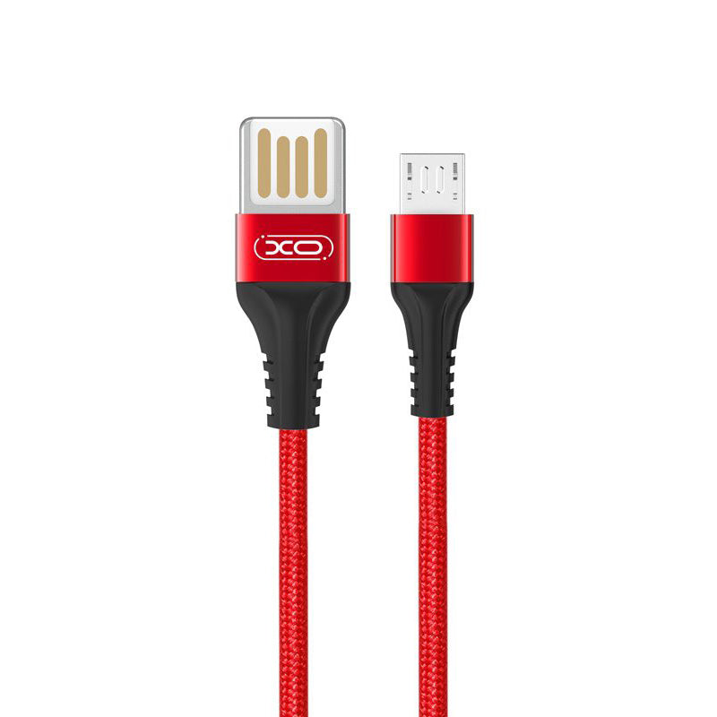 Datový a nabíjecí kabel USB-A - microUSB XO Design NB118, 18W, 1m, Červený