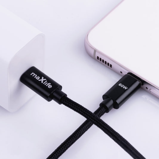 Datový a nabíjecí kabel USB-C - USB-C MaXlife MXUC-12, 60W, 2m, černý