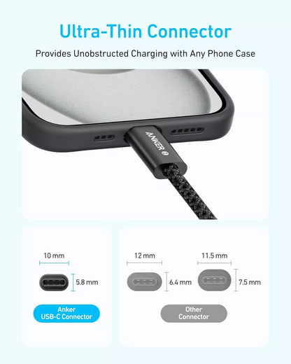 Datový a nabíjecí kabel USB-C - USB-C Anker Zolo, 240W, 1.8m, Bílý A8060H22