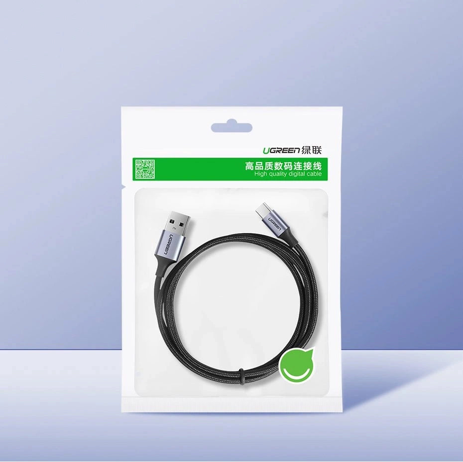 Datový a nabíjecí kabel USB-A - USB-C UGREEN US288, 18W, 1.5m, černý