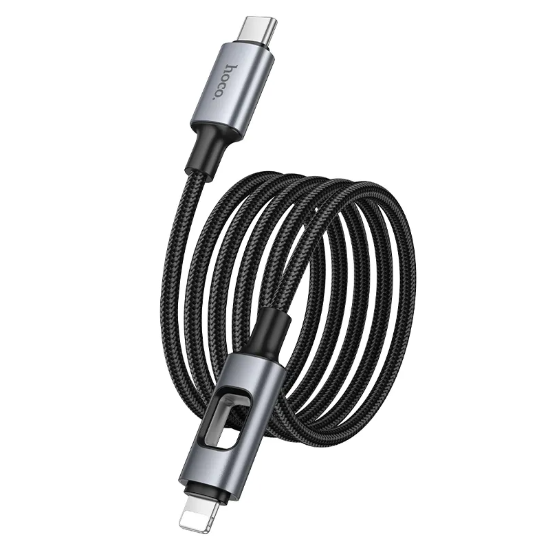 Datový a nabíjecí kabel USB-C - Lightning HOCO U144 Led, 27W, 1,2m, černý