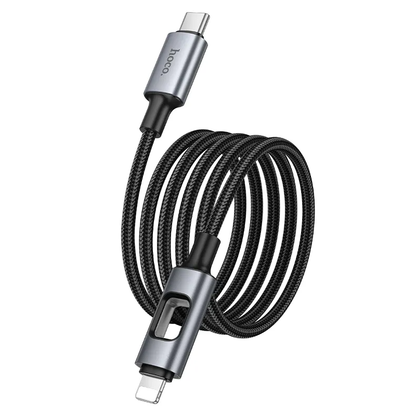 Datový a nabíjecí kabel USB-C - Lightning HOCO U144 Led, 27W, 1,2m, černý