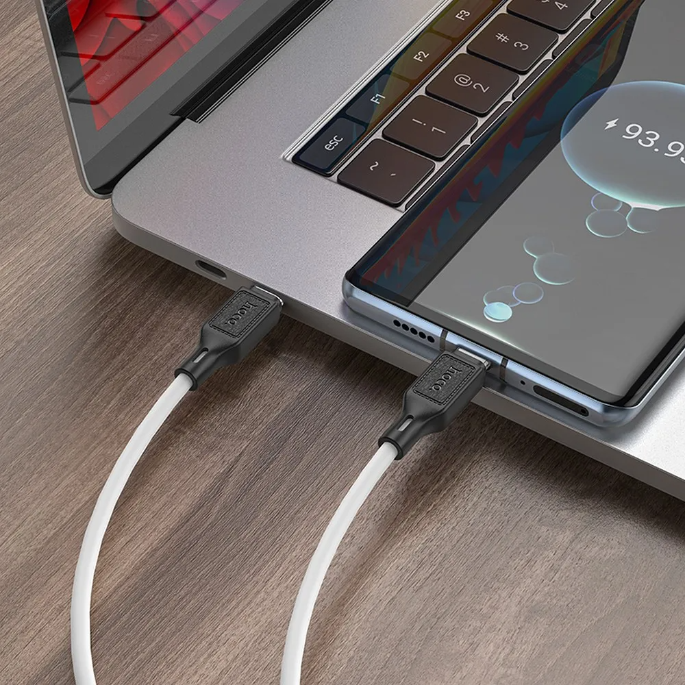Datový a nabíjecí kabel USB-C - USB-C HOCO X90, 60W, 1m, bílý