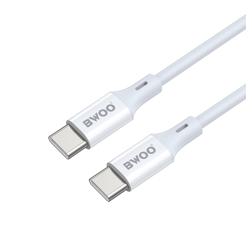 Datový a nabíjecí kabel USB-C - USB-C BWOO BO-X283CC-2M, 60W, 2m, bílý