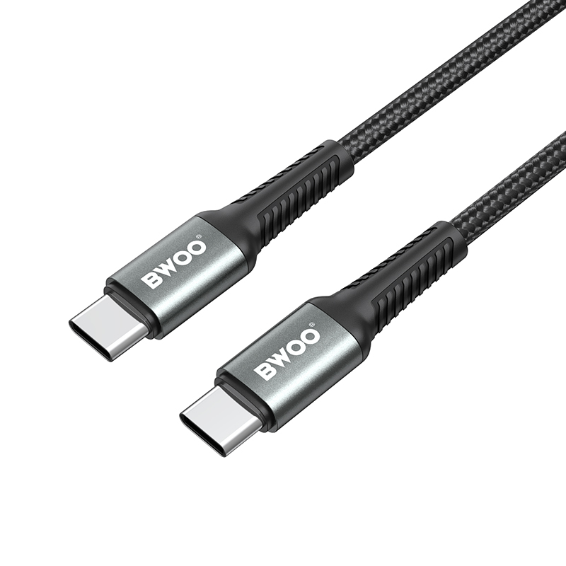Datový a nabíjecí kabel USB-C - USB-C BWOO BO-X288C-C, 60W, 1m, černý
