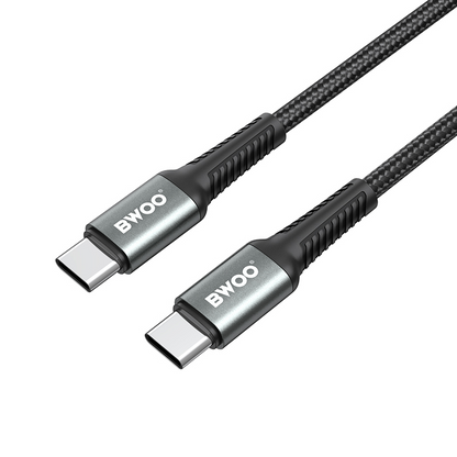 Datový a nabíjecí kabel USB-C - USB-C BWOO BO-X288C-C, 60W, 1m, černý