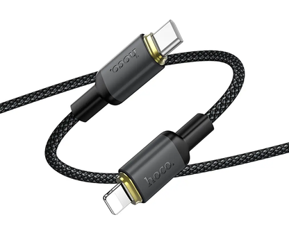 Datový a nabíjecí kabel USB-C - Lightning HOCO X128 Benefit, 30W, 1m, černý