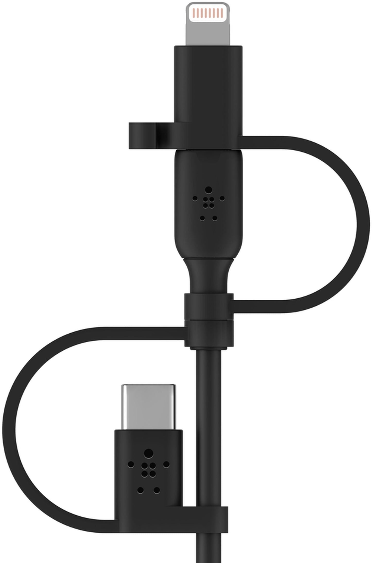USB-A Data and Charging Cable - Lightning / microUSB / USB-C Belkin BoostCharge, 1m, Black CAC001bt1MBK